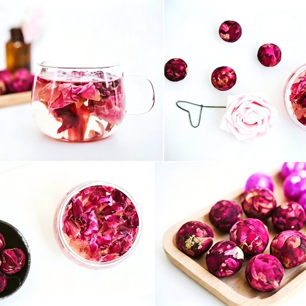 Hand-rolled Yunnan rose dragon ball blooming flower tea