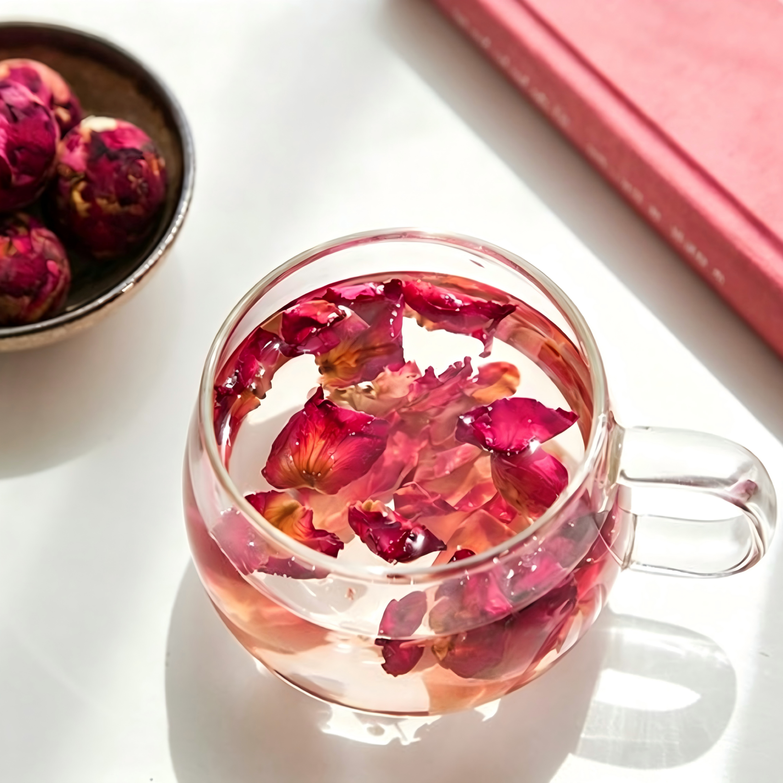 Hand-rolled Yunnan rose dragon ball blooming flower tea