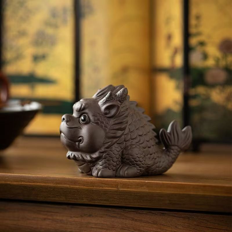 Handmade-Dehua-Zisha-Dragon-Fish-Tea-Pet-Nourishing-Ritual