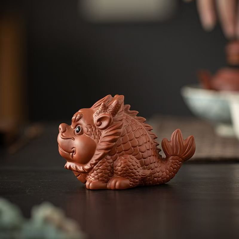 Handmade-Dehua-Zisha-Dragon-Fish-Tea-Pet-Nourishing-Ritual