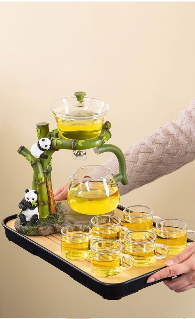 Best Automatic Glass Tea Set for Loose Leaf Tea | Panda Hua Bao 9-Piece