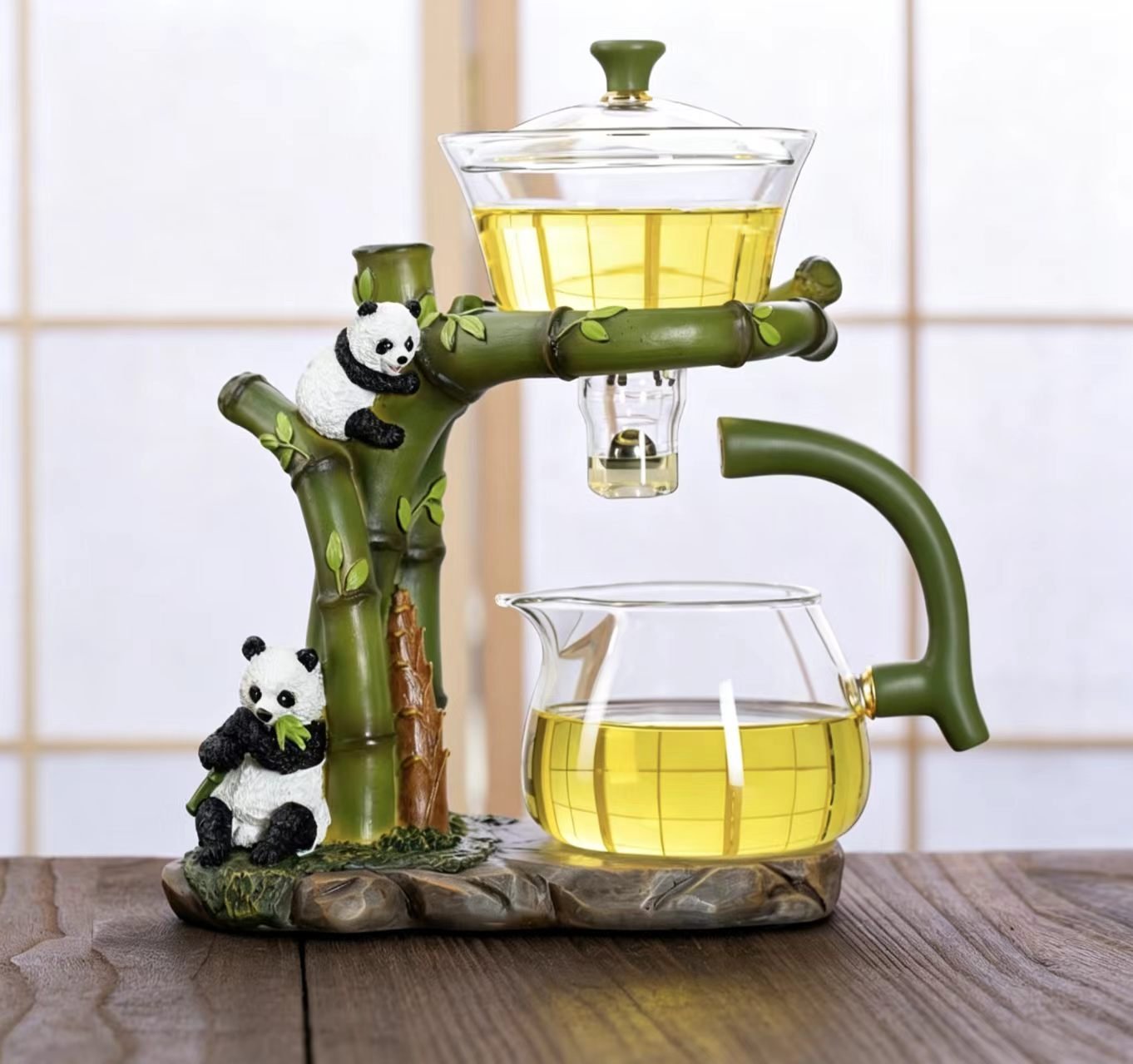 Best Automatic Glass Tea Set for Loose Leaf Tea | Panda Hua Bao 9-Piece - Image 5