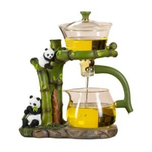 Panda Hua Bao Automatic Glass Tea Set - Magnetic Infuser