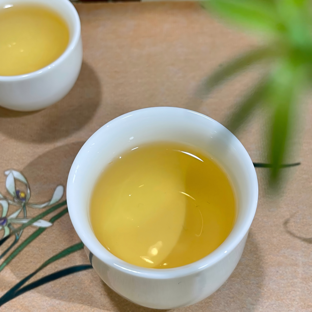 drinking white tea in a calm and relaxing setting