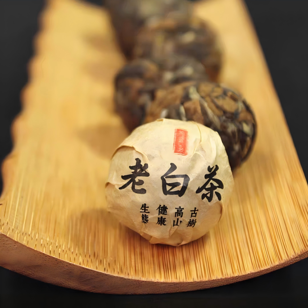 2014 Shou Mei Dragon Pearl hand-rolled white tea aged over 10 years, vintage Fujian Shouning reserve